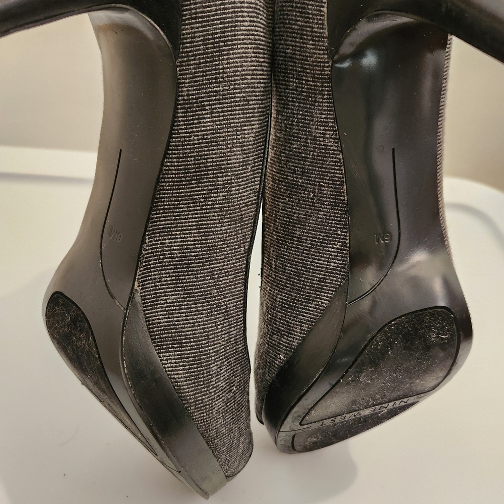 Nine West Women's Agne Gray‎ Tweed Fabric Pumps 3.25" Heels Round Toe Size 6M - Picture 7 of 11